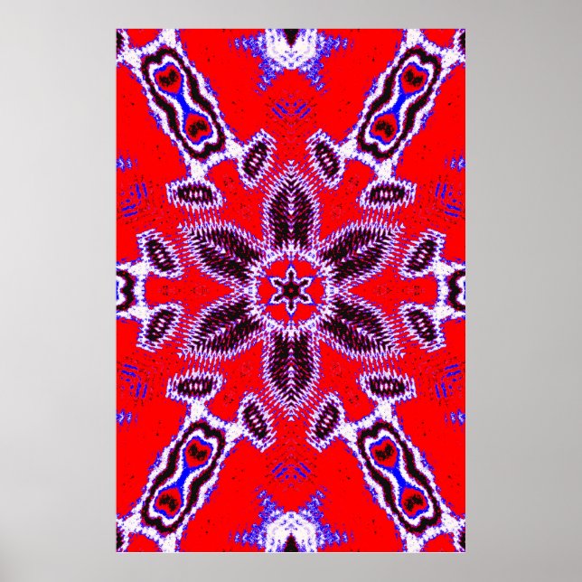 Póster Psychedelic Kaleidoscope Poster – Neon Abstract    (Frente)