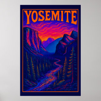Póster Psychedelic Yosemite
