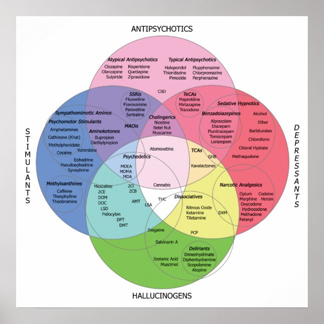 Póster Psycotropic Drug Chart (Frente)