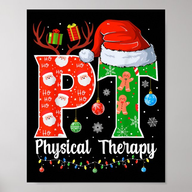 Póster Pt Christmas Physical Therapy Christmas Pt Xmas  (Frente)