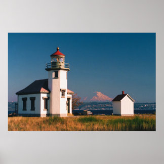 Póster Pt Robinson Light House, Isla Maury, Washington