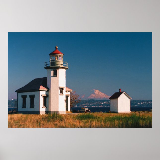 Póster Pt Robinson Light House, Isla Maury, Washington (Frente)