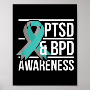 Póster Ptsd &amp; Conciencia Bpd, Cinta Verde azulada Y G