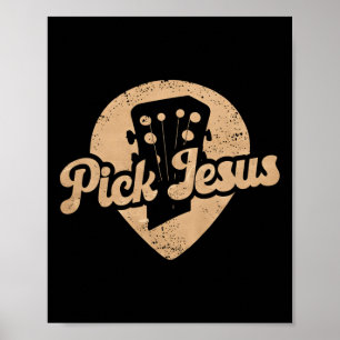 Póster Púa de guitarra Jesús Música Pastor Feliz día de P