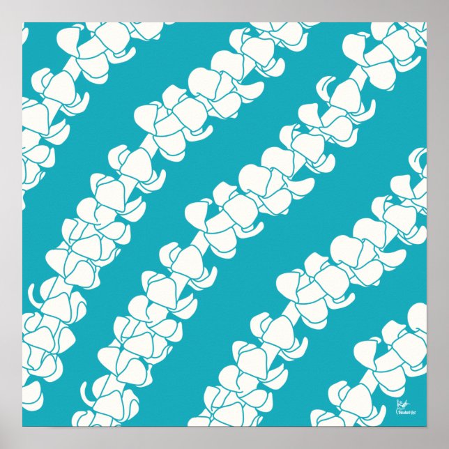 Póster Puakenikeni en Verde azulado (Frente)