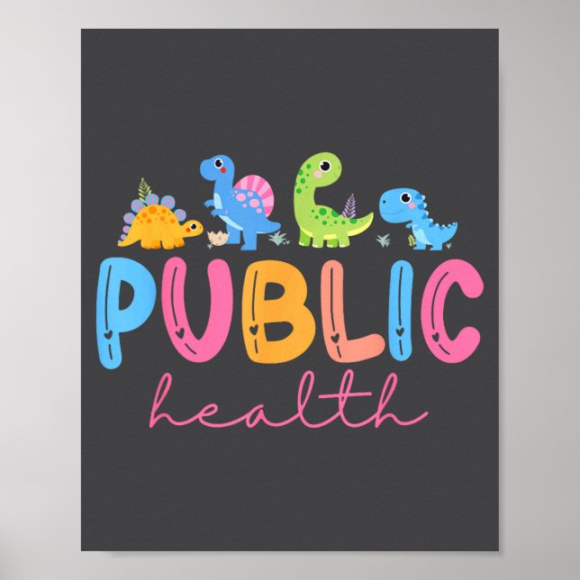 Póster Public Health Nurse Dinosaurs Nursing Design For M (Frente)
