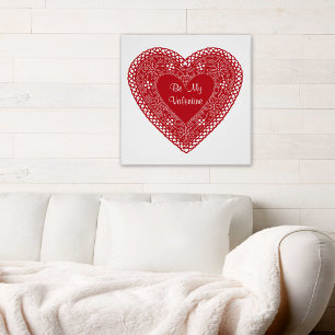 Póster Publica tu amor-Sé mi corazón de encaje de San Val