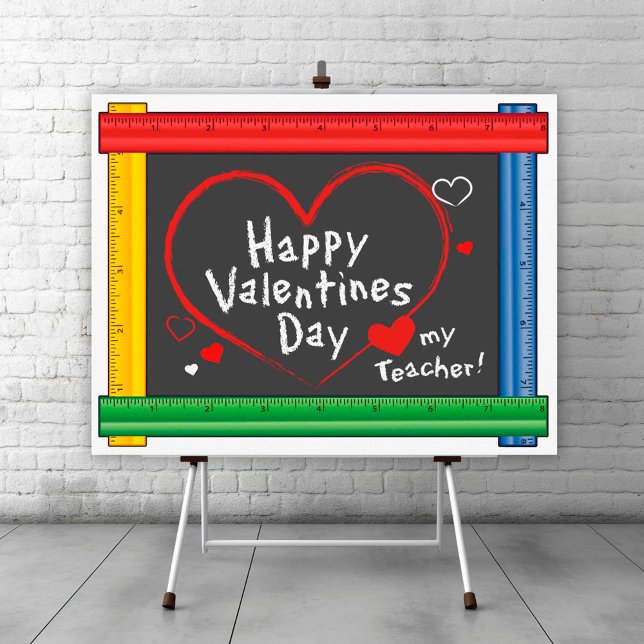 Póster Publica tus deseos de San Valentín para el profeso (Post Your Valentine’s Day Wishes for Teacher Poster! )