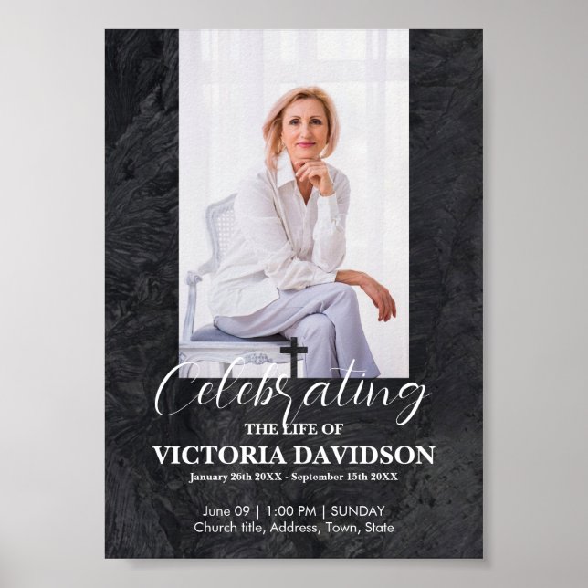 Póster Publicación de anuncio de funeral en Facebook Pied (Frente)