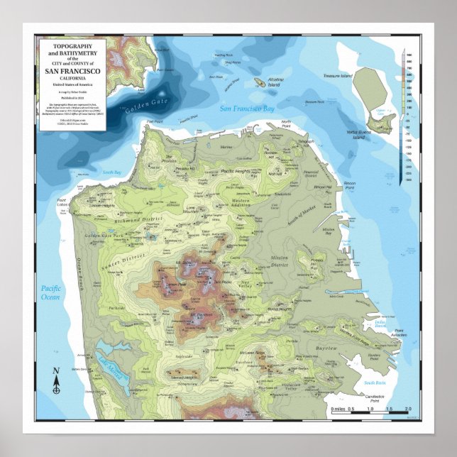Póster Publicación del mapa topográfico y batimétrico de  (Frente)
