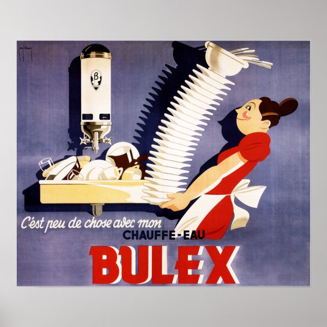 Póster Publicidad BULEX Belga sobre la cosecha de agua (Frente)