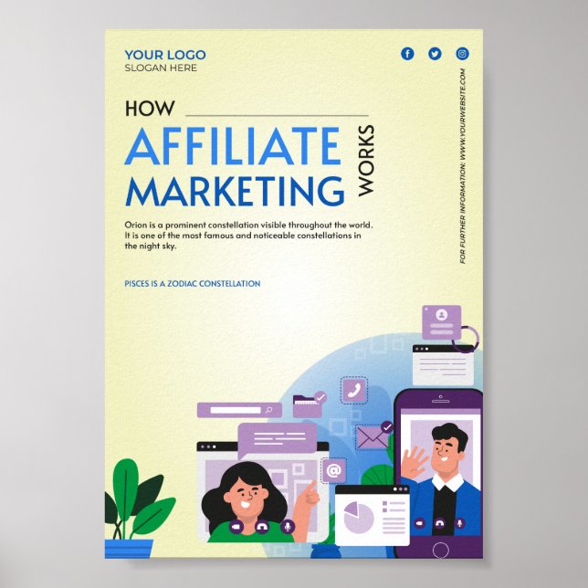 Póster publicidad de afiches comerciales (Frente)