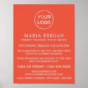 Póster Publicidad de agencia de viajes simple y moderna