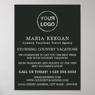 Póster Publicidad de agencia de viajes simple y moderna