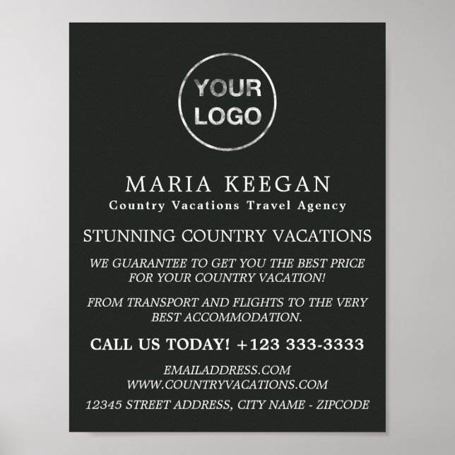 Póster Publicidad de agencia de viajes simple y moderna (Frente)