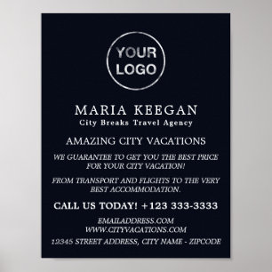 Póster Publicidad de agencia de viajes simple y moderna