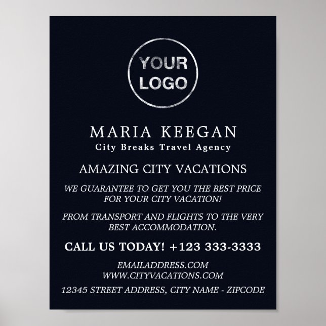 Póster Publicidad de agencia de viajes simple y moderna (Frente)