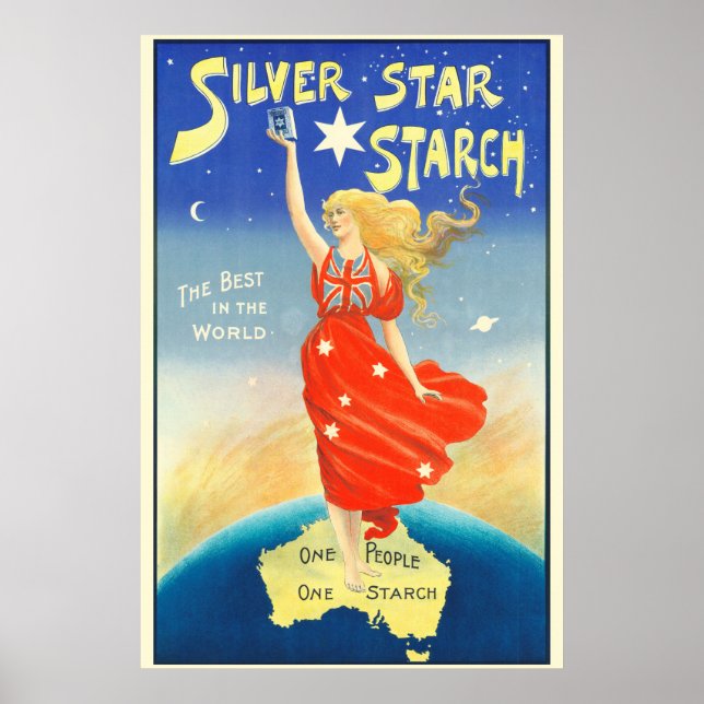Póster Publicidad de almidón de estrella de plata en Aust (Frente)
