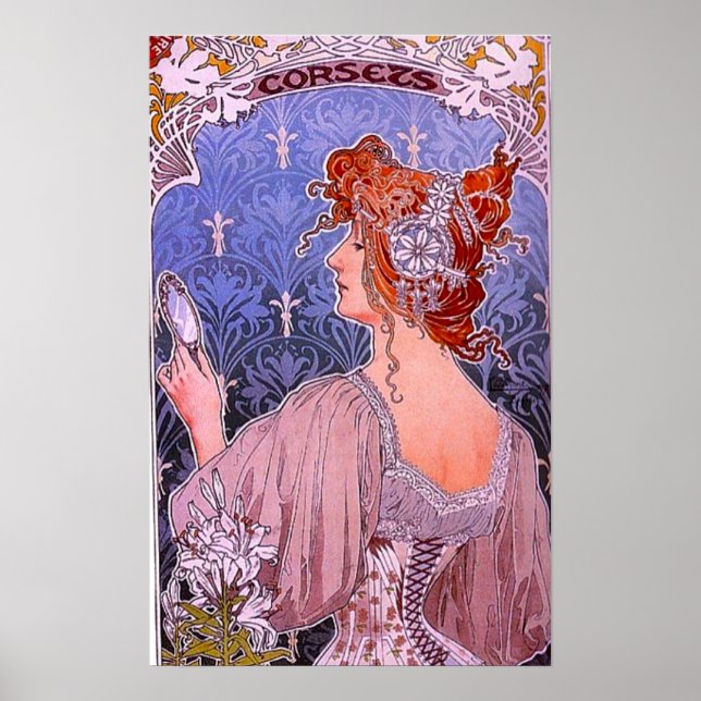 Póster Publicidad de Art Nouveau Corset (Frente)
