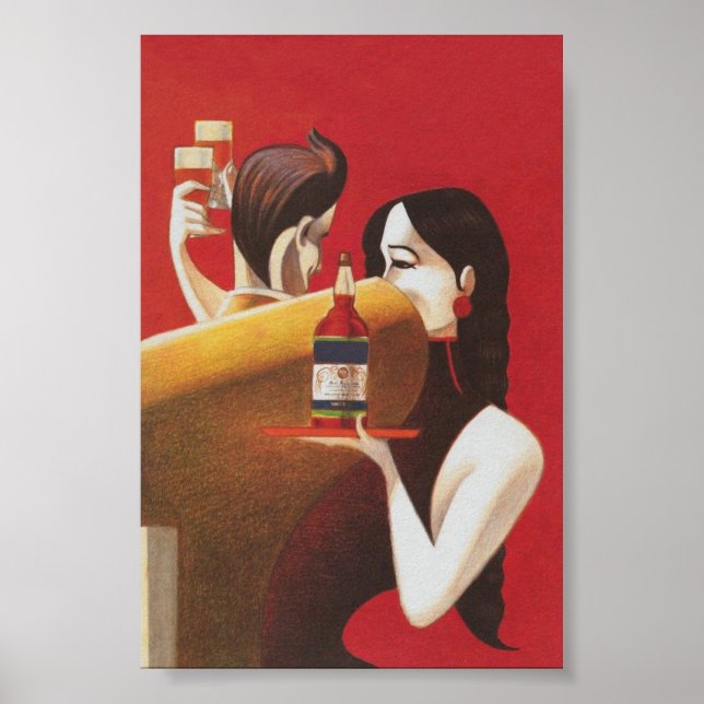 Póster Publicidad de bebidas, baile de parejas, cosecha d (Frente)