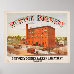 Póster Publicidad de Burton Brewery Boston Massachusetts