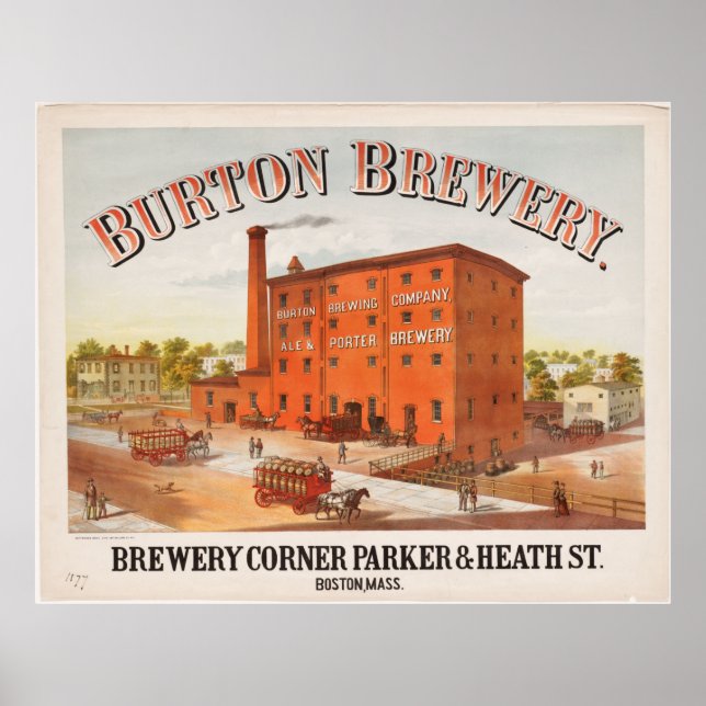 Póster Publicidad de Burton Brewery Boston Massachusetts (Frente)