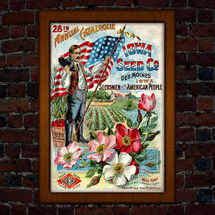 Póster Publicidad de catálogo de semillas americano vinta