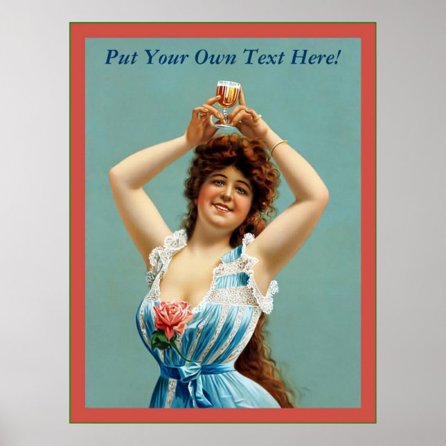Póster Publicidad de cerveza de personalizable vintage (Frente)