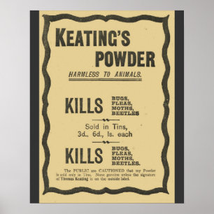 Póster Publicidad de cosecha, polvo Keatings