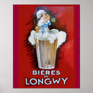 Póster Publicidad de época, Bieres de Longwy