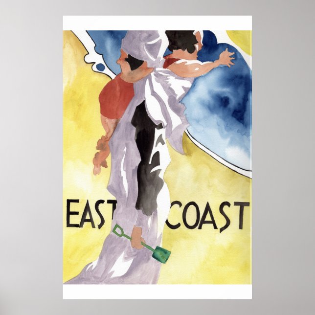 Póster Publicidad de estilo Deco acuarela (Frente)