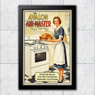 Póster Publicidad de horno Avalon Air-Master vintage de 1