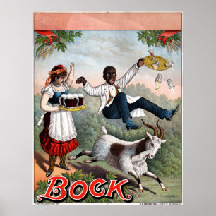 Póster Publicidad de la cerveza de Bock del vintage