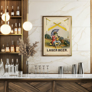 Póster Publicidad de la vendimia de cerveza Lager