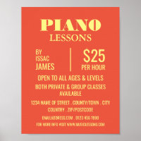 Publicidad de lecciones de piano elegante