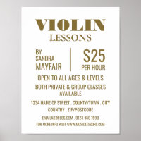 Publicidad de lecciones de violín de estilo