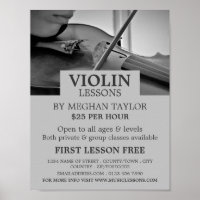 Publicidad de lecciones violinistas y violinistas