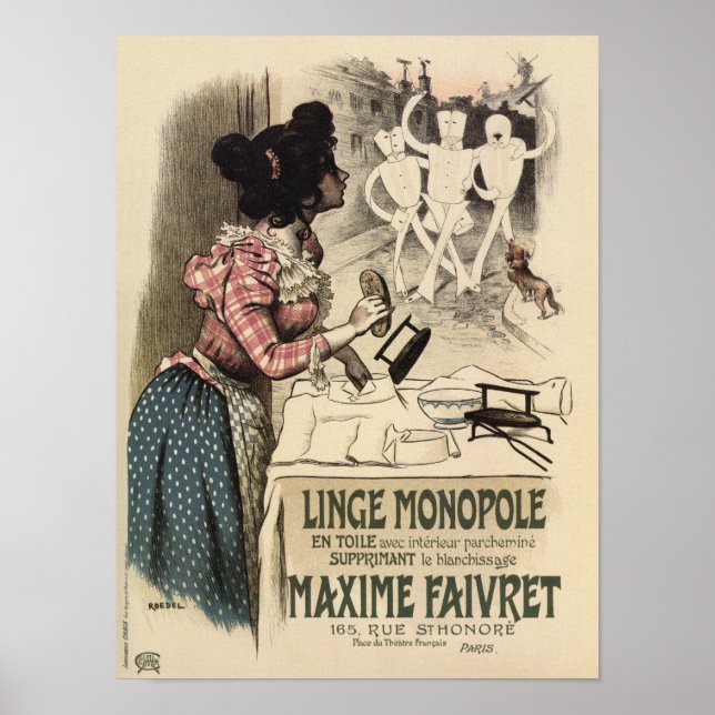 Póster Publicidad de lino francés vintage (Frente)