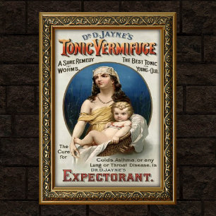 Póster Publicidad de medicina vermífuga vintage