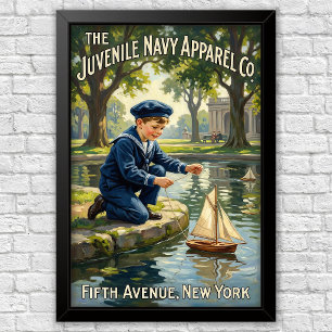 Póster Publicidad de moda infantil vintage de los años 20