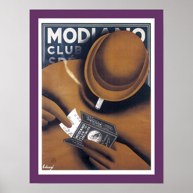Póster Publicidad de papel de cigarrillo de Modiano (Frente)