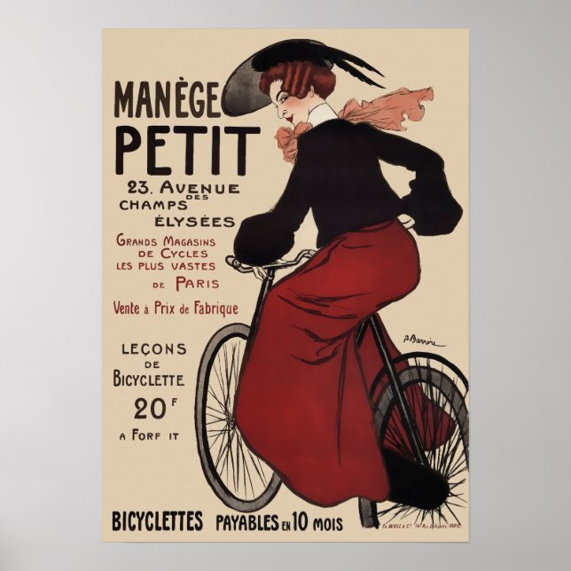 Póster PUBLICIDAD DE PARÍS BICICLETA c. 1880 (Frente)