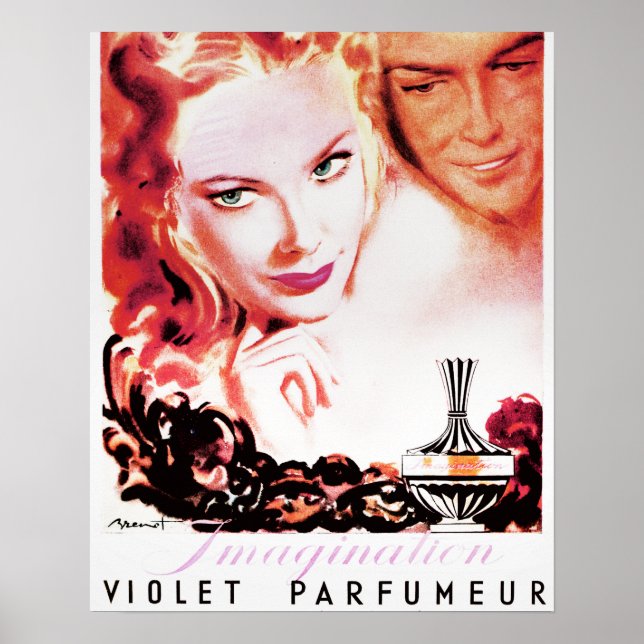Póster Publicidad de perfume francés vintage Imprimir dig (Frente)