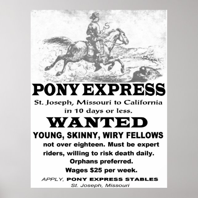 Póster Publicidad de Pony Express (Frente)