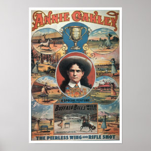 Póster Publicidad de poster Annie Oakley que ofrece en