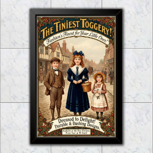 Póster Publicidad de ropa de 1890 de The Tiniest Toggery