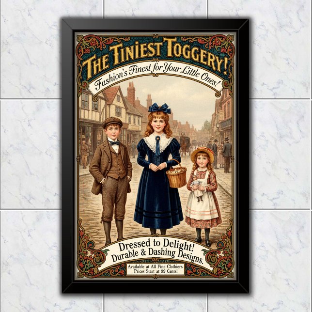 Póster Publicidad de ropa de 1890 de The Tiniest Toggery  (Subido por el creador)