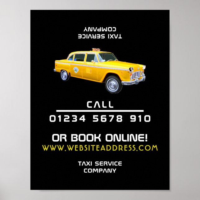 Póster Publicidad de taxi de estilo americano (Frente)