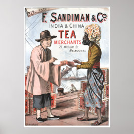 Póster Publicidad de té de cosecha antigua Australia Melb