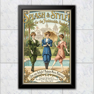 Póster Publicidad de trajes de baño al estilo Splash de 1